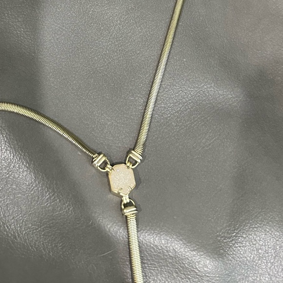 Kendra Scott Starla Y Necklace Drusy & Gold - Picture 4 of 5